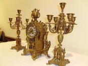 Philippe Nourisson, Menuisier- - boutique-antiquites -  - Garniture de cheminée en bronze