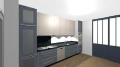 Philippe Nourisson, Menuisier- - agencement-decoration-interieur - catalogue-etudes-graphiques - CUISINE DIVERSES VUES 3D