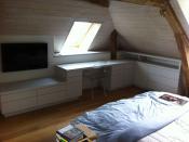 Philippe Nourisson, Menuisier- - agencement-decoration-interieur - catalogue-bureau-bibliotheque - Bureau sous rampant