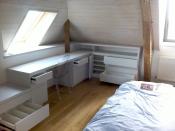 Philippe Nourisson, Menuisier- - agencement-decoration-interieur - catalogue-bureau-bibliotheque - Bureau sous rampant