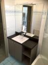 Philippe Nourisson, Menuisier- - agencement-decoration-interieur - catalogue-bain - Meuble salle de bain gris et noir