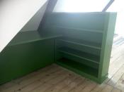 Philippe Nourisson, Menuisier- - agencement-decoration-interieur - catalogue-bureau-bibliotheque - Tête de lit et bibliothèque sur l envers
