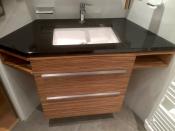 Philippe Nourisson, Menuisier- - agencement-decoration-interieur - catalogue-bain - Meuble vasque et rangement haut