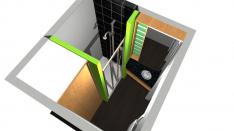 Philippe Nourisson, Menuisier- - agencement-decoration-interieur - catalogue-bain - Projet PERSPECTIVE PETITE SALLE D EAU