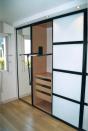Philippe Nourisson, Menuisier- - agencement-decoration-interieur - catalogue-placard-dressing - Dressing avec porte miroir et japonaises