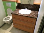 Philippe Nourisson, Menuisier- - agencement-decoration-interieur - catalogue-bain - Meuble de petite SDB en chêne